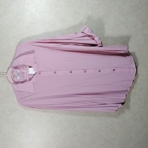 01525 Cinnie dusty rose L/S button up blouse 3X NWT